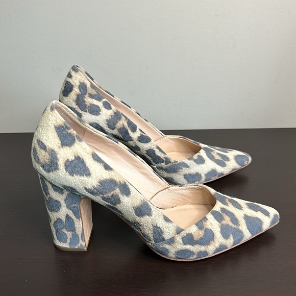 Loeffler Randall Paulina Suede Leopard Print Pumps Point Toe Designer Shoe 7.5 - Picture 10 of 13